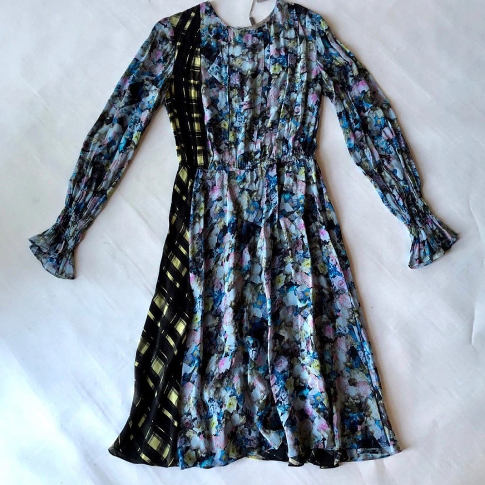 Preen Line floral & check dress knee length size small- like new